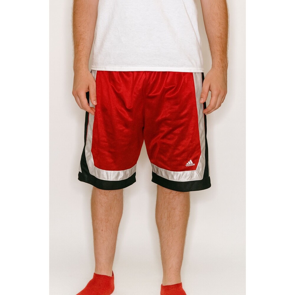 Adidas Vintage Rare Dazzle Basketball Shorts Soft Shiny Red White Black M